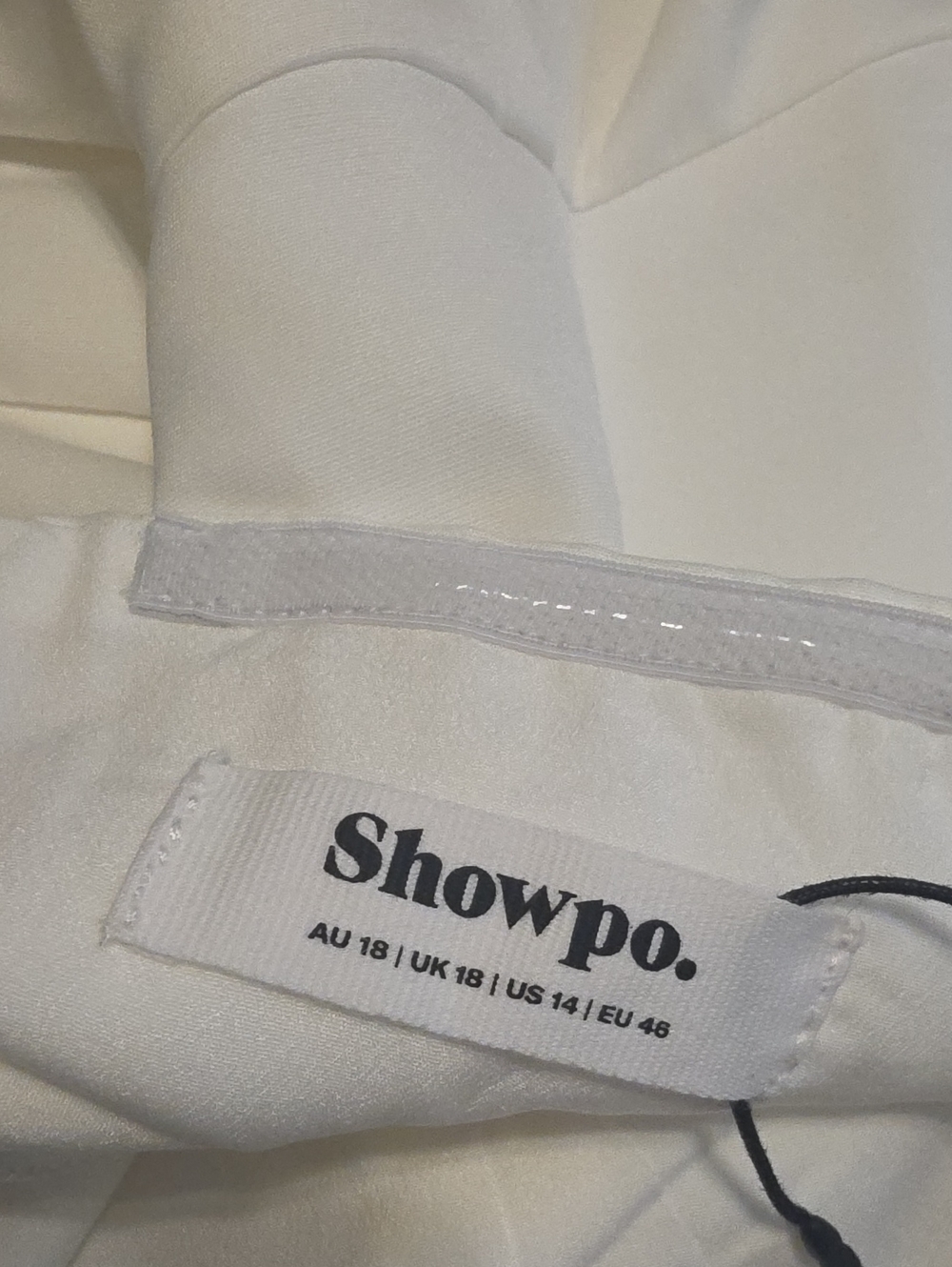 Showpo. Stacey White Strapless Cowl Wide-Leg Jumpsuit In Off White Size 14 New - Picture 5 of 8